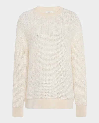 Lafayette 148 Textured Open-stitch Cotton Sweater