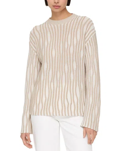 LAFAYETTE 148 TEXTURED STITCH DROP SHOULDER CASHMERE & SILK-BLEND TOP