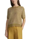 Lafayette 148 Textured Stitch Crewneck Sweater In Desert Grass