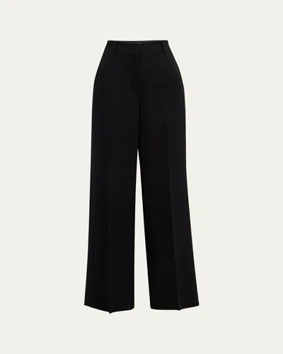 Lafayette 148 Thames Wide-leg Crepe Pants In Black