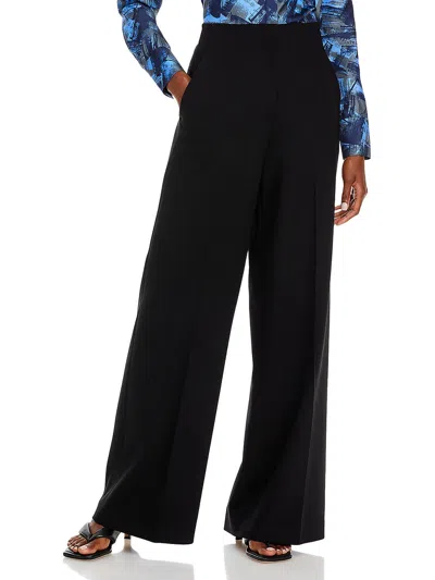 Lafayette 148 Finese Crepe Franklin Wide-leg Ankle Pants In Black