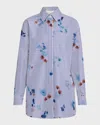 Lafayette 148 New York Greyson Blouse In Sky Multi