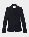 Lafayette 148 Woolsilk Crepe Threebutton Academy Blazer In Black
