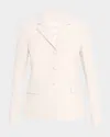 Lafayette 148 Woolsilk Crepe Threebutton Academy Blazer In Pearl