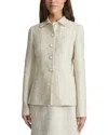 Lafayette 148 New York Three Pocket Linen & Silk-blend Jacket In Multi