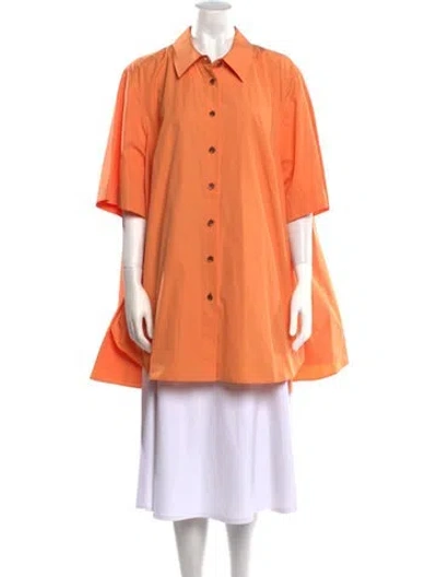 Pre-owned Lafayette 148 Three-quarter Sleeve Tunic In Orange