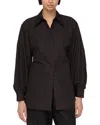 Lafayette 148 Tie Back Oversized Shirt In Gray