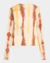 Lafayette 148 Tie-dye Crewneck Cashmere Sweater In Neutral