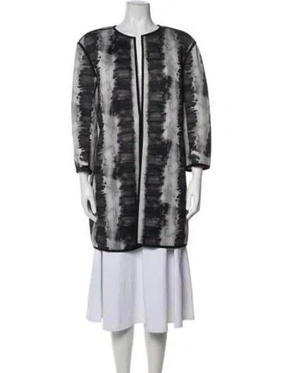 Pre-owned Lafayette 148 Tie-dye Print Jacket In Black