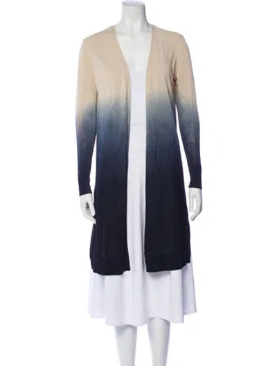 Pre-owned Lafayette 148 Tie-dye Print Open Front Sweater