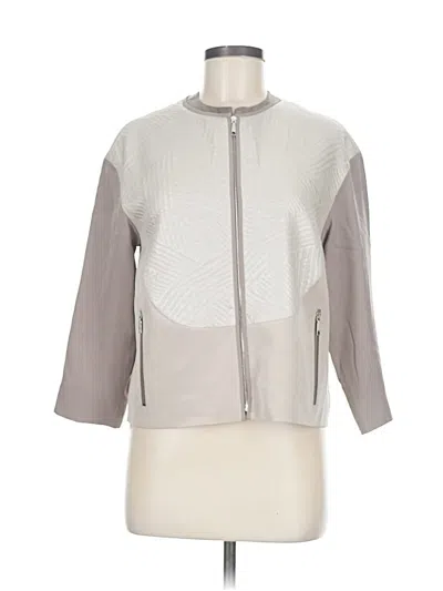 Pre-owned Lafayette 148 Track Jacket In Gray