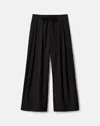 Lafayette 148 Travel Cotton Ankle Wide Leg Pant In Black
