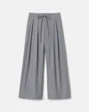 Lafayette 148 Travel Cotton Ankle Wide Leg Pant In Titanium