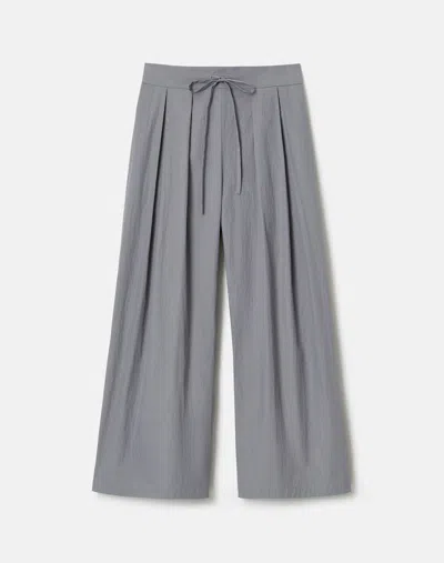 Lafayette 148 Travel Cotton Ankle Wide Leg Pant In Titanium