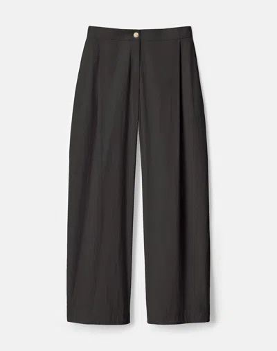 Lafayette 148 Travel Cotton Barrel Leg Ankle Pants In Black