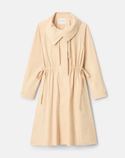 Lafayette 148 Travel Cotton Drawstring Oversized Utility Coat In Neutral