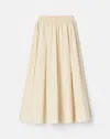 Lafayette 148 Travel Cotton High Waisted Midi Skirt In Alabaster