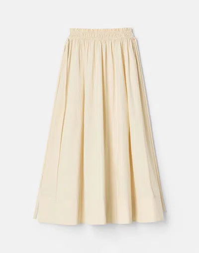Lafayette 148 Travel Cotton High Waisted Midi Skirt In Alabaster