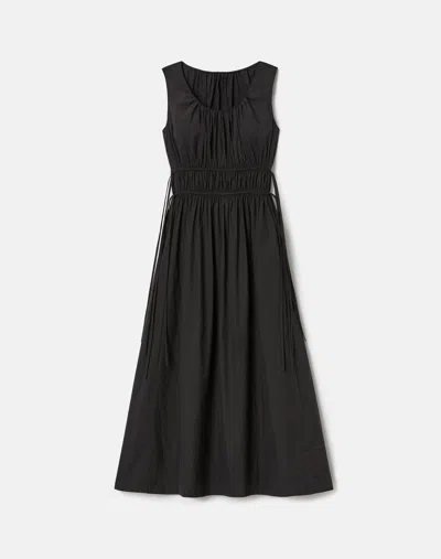 Lafayette 148 Travel Cotton Midi Sleeveless Dress In Black