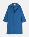 Lafayette 148 Travel Cotton Open Front Oversized Trench Coat In Royale