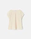 Lafayette 148 Travel Cotton Pullover Short Sleeve Blouse In Alabaster