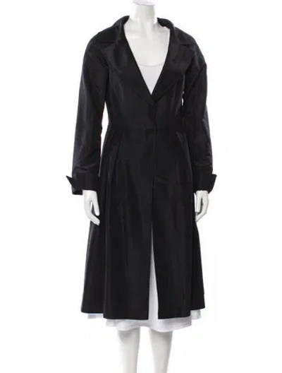 Pre-owned Lafayette 148 Trench Coat In Black