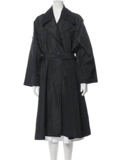 Pre-owned Lafayette 148 Trench Coat In Blue