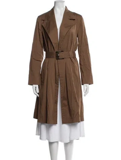 Pre-owned Lafayette 148 Trench Coat In Brown