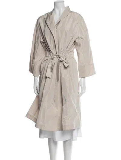 Pre-owned Lafayette 148 Trench Coat In Neutral
