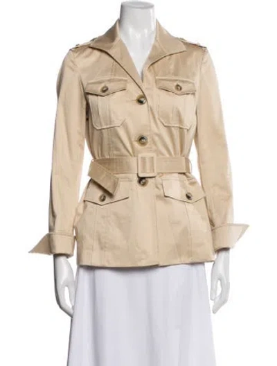 Pre-owned Lafayette 148 Trench Coat In Neutrals