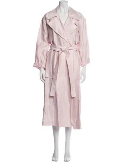Pre-owned Lafayette 148 Trench Coat In Pink