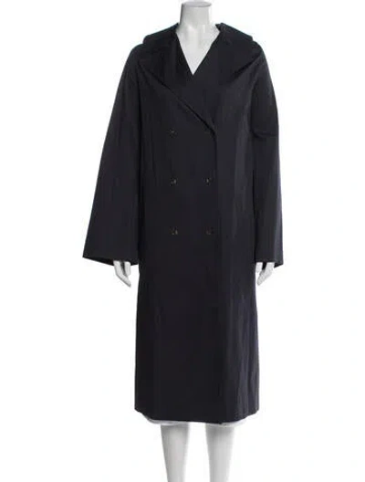 Pre-owned Lafayette 148 Trench Coat W/ Tags In Blue