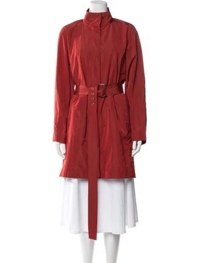 Pre-owned Lafayette 148 Trench Coat W/ Tags In Orange