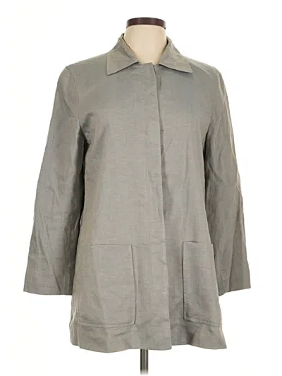Pre-owned Lafayette 148 Trenchcoat In Gray