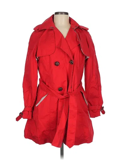 Pre-owned Lafayette 148 Trenchcoat In Red