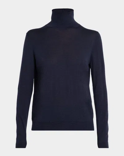 Lafayette 148 Turtleneck Cashmere Pullover In Blue