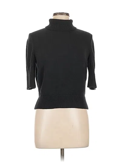 Pre-owned Lafayette 148 Turtleneck Sweater In Black