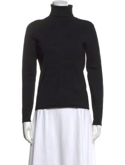 Pre-owned Lafayette 148 Turtleneck Sweater In Black