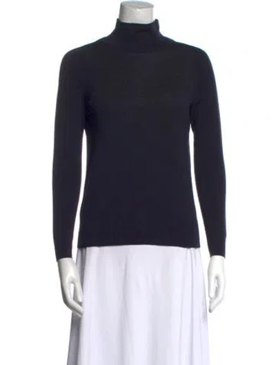 Pre-owned Lafayette 148 Turtleneck Sweater In Blue
