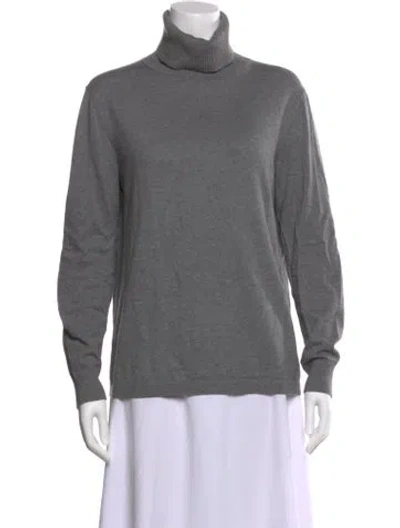 Pre-owned Lafayette 148 Turtleneck Sweater In Gray