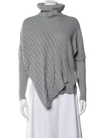 Pre-owned Lafayette 148 Turtleneck Sweater In Gray