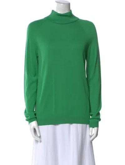 Pre-owned Lafayette 148 Turtleneck Sweater In Green