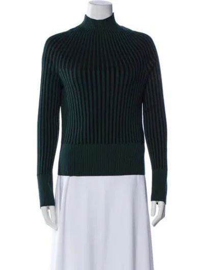 Pre-owned Lafayette 148 Turtleneck Sweater In Green