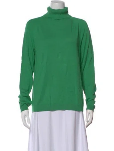 Pre-owned Lafayette 148 Turtleneck Sweater In Green