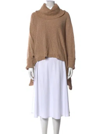 Pre-owned Lafayette 148 Turtleneck Sweater In Neutral