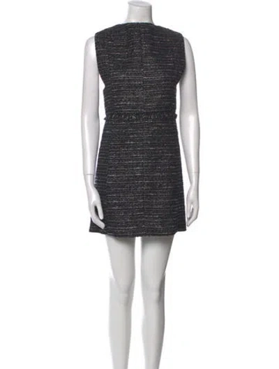 Pre-owned Lafayette 148 Tweed Mini Dress In Gray