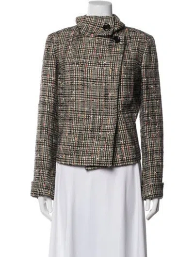 Pre-owned Lafayette 148 Tweed Pattern Blazer In Multicolor