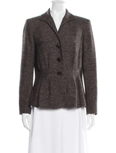 Pre-owned Lafayette 148 Tweed Pattern Blazer In Neutral
