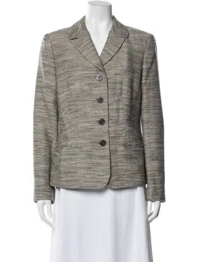 Pre-owned Lafayette 148 Tweed Pattern Blazer In Neutral