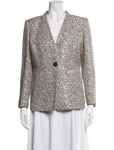Pre-owned Lafayette 148 Tweed Pattern Blazer W/ Tags In Neutral